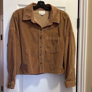 Cropped Corduroy button down